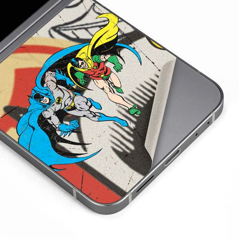 DC Comics Batman and Robin Vintage Action Pose Galaxy Z Flip6 Skin